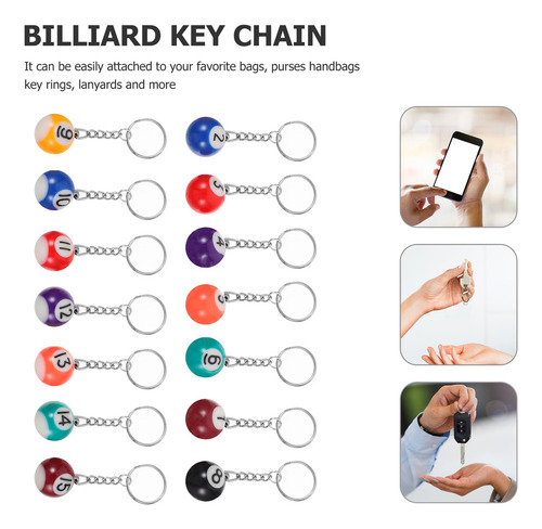 Chaveiros Em Formato De Bola De Bilhar, Unidades Número 16