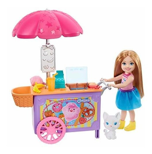 Barbie Club Chelsea Juego De Carrito De Bocadillos Y Muñeca