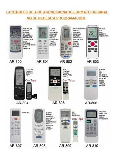 Imagen 3 de 9 de Control Remoto Aire Acondicionado Electrolux Philco Carrier
