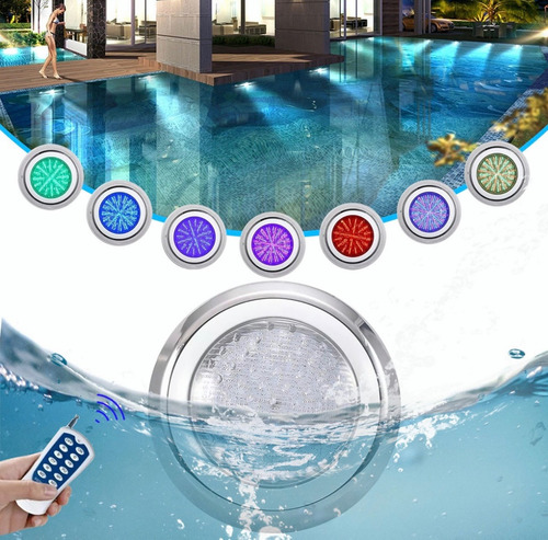 Luz Led Para Piscina Alberca Iluminación Rgb Con Remote 18w