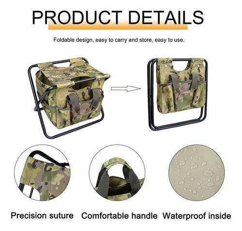 Silla De Camping Con Bolso, Reposapiés, Asiento, Taburete