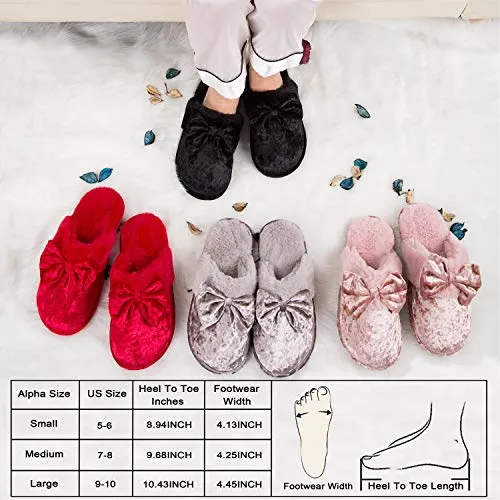 Dl Womens-house-slippers-memory-foam, Fluffy Velvet Slip On