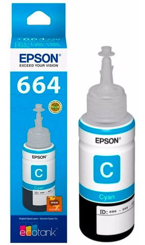 Tinta Epson T664 Cian Original T664120 L555 L200 L455