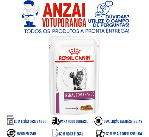 Kit 2 Unidades - Royal Canin Ração Acc Vdf Renal S/o Wet 85g