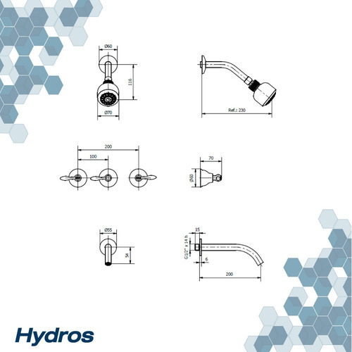 Ducha Kiss Lever - Griferia Hydros