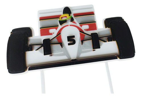 Adorno Torta Topper F1 Mclaren Ayrton Senna Personalizado Blanco