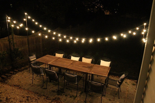 Imagen 9 de 10 de 10mts Guirnalda De Luces Para Exterior Vintage C/ Focos