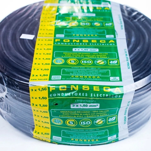 Cable Tipo Taller Fonseca 3x0,75 Mm X 10 M Iram 247-5