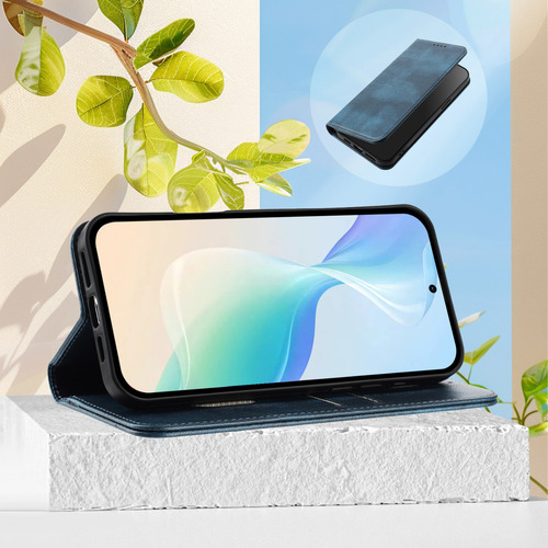 Funda De Piel Tipo Cartera Para Motorola Edge 50 Con Carga Ultrainalámbrica, Bloqueo Rfid, Soporte, Ranuras Para Tarjetas, Textura Vintage