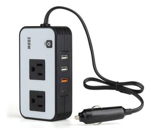 Inversor De Corriente Para Auto De 200w, 12v-110v, Pd 20w