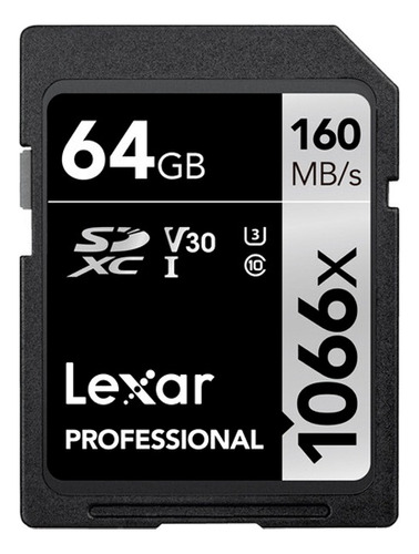 Memoria Sd Lexar Professional 64gb - R:160mb - W:70mb 1066x