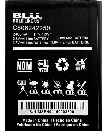 Bateria Pila Blu J8 C806242250l