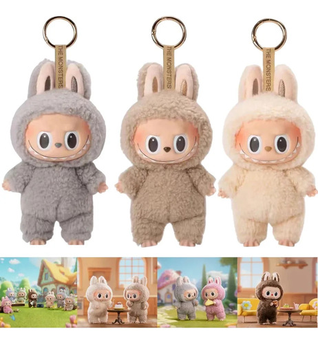 Llaveros De Peluche Y Vinilo Labubu Macaron Monsters, 3 Unid