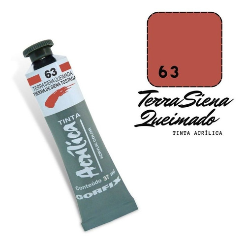 Tinta Acrílica 37ml 063 Terra Siena Queimado Corfix