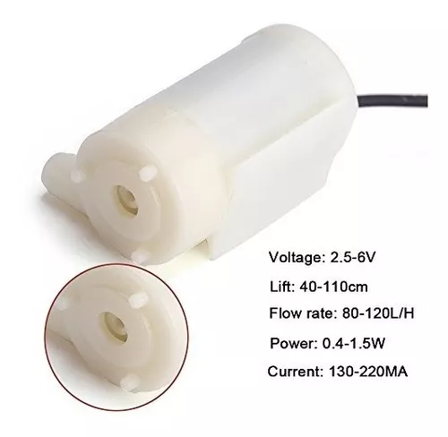 Mini Bomba Sumergible de Agua DC 12V 200L/h 3W para ARDUINO