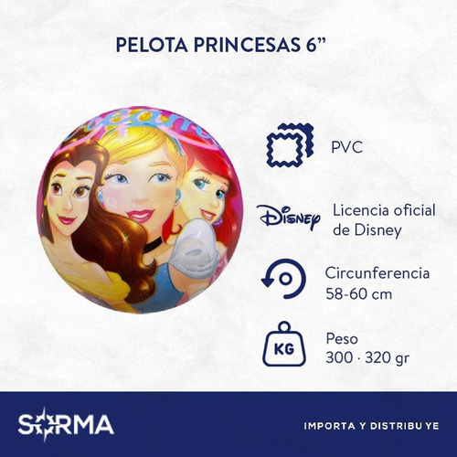Imagen 2 de 8 de Pelota Goma Mickey/princesas Licencia Oficial Disney