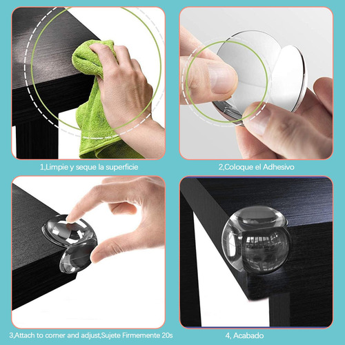 20 Pc Protectores Esquinas Y Bordes Transparentes Para Niños