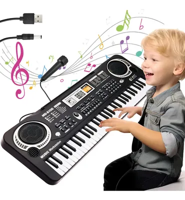 Lictin Teclado Eletrônico Digital De 61teclas Para Crianças, Piano Elétrico Para Iniciantes Inclui Microfone