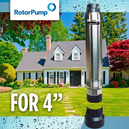 Imagen 3 de 6 de Bomba Sumergible Pozo Rotorpump 1hp For 50 Monof + 30m Cable