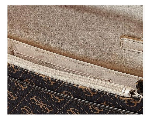 Cartera Bolsa Guess Noelle | Café | Diseño De La Tela Logo