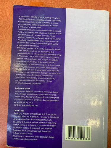Manual Básico De Metodología De La Investigación José Serbia (Usado)