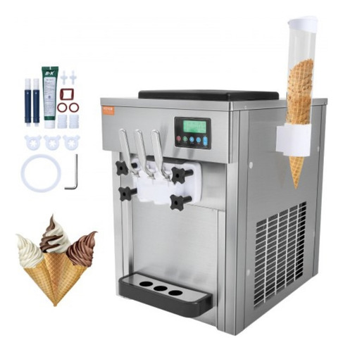 Máquina De Helado Comercial, Rendimiento 21qt/h 3 Sabores