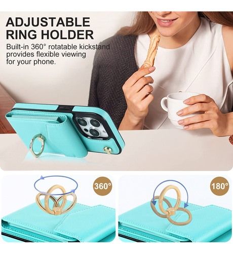Funda Minimalista Tipo Cartera Para Samsung A22 5g Ring Kickstand, Bloqueo Rfid, Correa Para El Hombro, A Prueba De Golpes