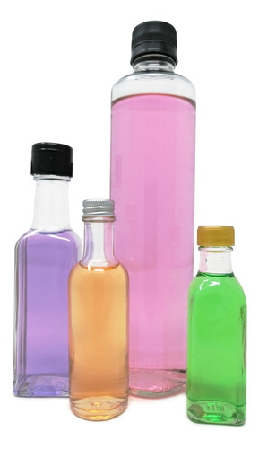 Mini Botella Vidrio 50 Ml Tapa Negra 20 Piezas Recuerdos
