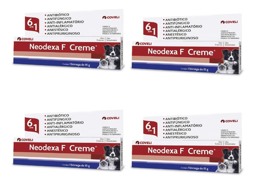 4 Un Neodexa F Creme 15g Envio Imediato