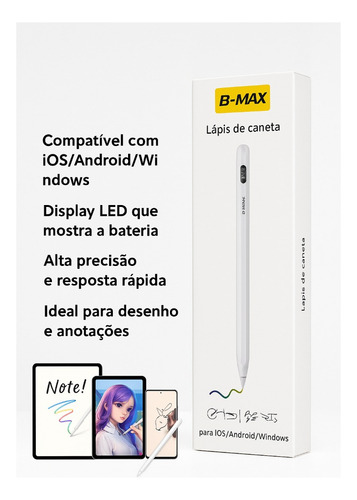 Caneta Touch Stylus Para Tablet Celular Ios Android Bmax