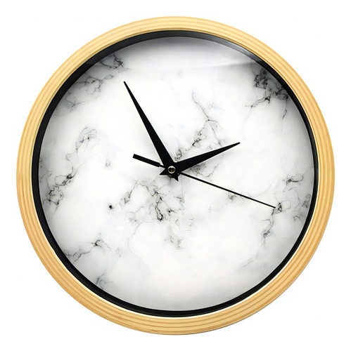 Reloj Pared Plastico Simil Marmol 25cm Diametro
