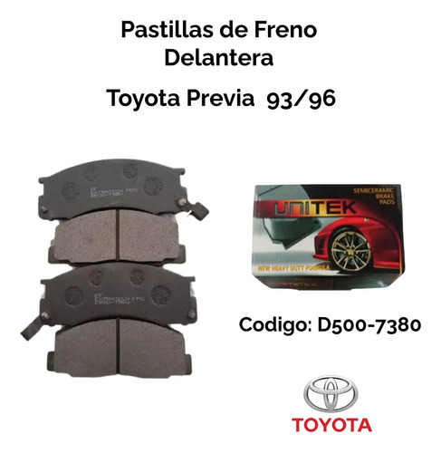 Pastilla De Freno Delantera Toyota Previa  93/96