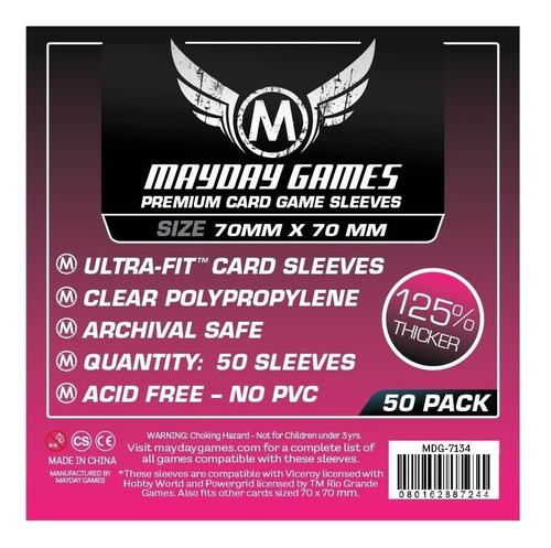 Sleeves Mayday - Square Card Sleeves - S (70x70mm) Premium