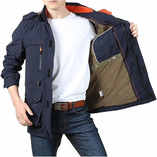 Gabardina Impermeable Desmontable Para Hombre