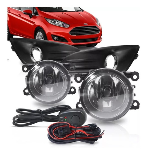 Kit Farol Milha New Fiesta 2013 A 2016 Botao Universal