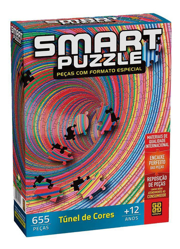 Quebra-cabeça Smart Puzzle - Tunel De Cores 655 Peças