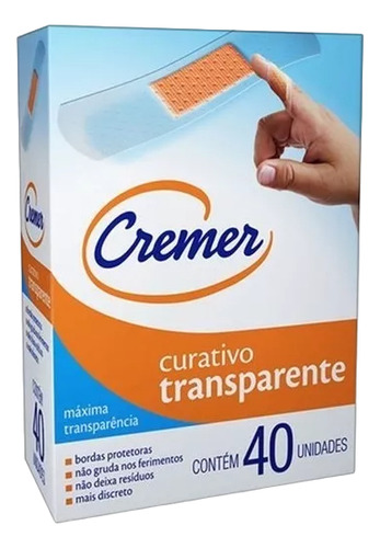 Curativo Transparente Com 40 Unidades Cremer Kit C/12 Un
