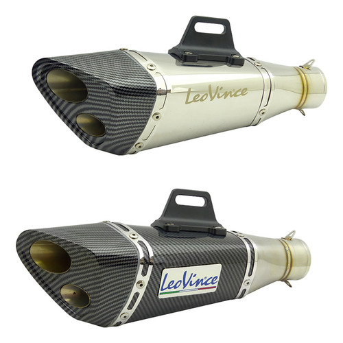 Tronador Para Moto Leo Vince Doble Salida Carbon, 35cm