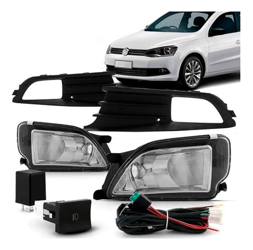 Kit Farol Milha Gol G6 2013 2014 2015 Com Grade