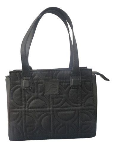 Bolso Cloe Mini Tote Textura Acolchada Color Negro