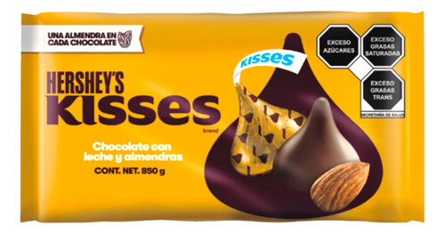 Chocolates Kisses De Hershey's Leche Y Almendras 850g.