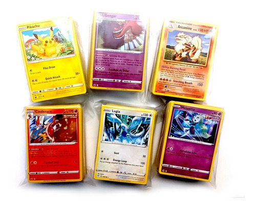 Pack 100 Cartas Pokémon Lotes Originales