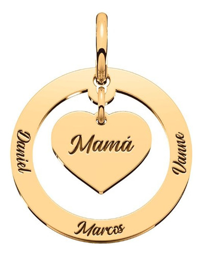 Dije Mamá Y Hijos Grabado Personalizable Nombre En Oro 10k