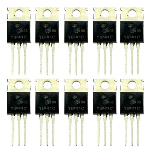 10pcs Tip41c Npn Transistor Npn Triode 100v 6a 65w To-220