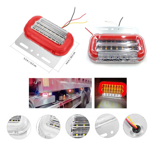 X4 Luz Led Lateral Camión 24v-20led Indicador Rampla