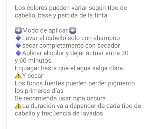 Imagen 8 de 9 de Tinta Fantasia Cabello Colores Color Violeta Vibrante 100ml