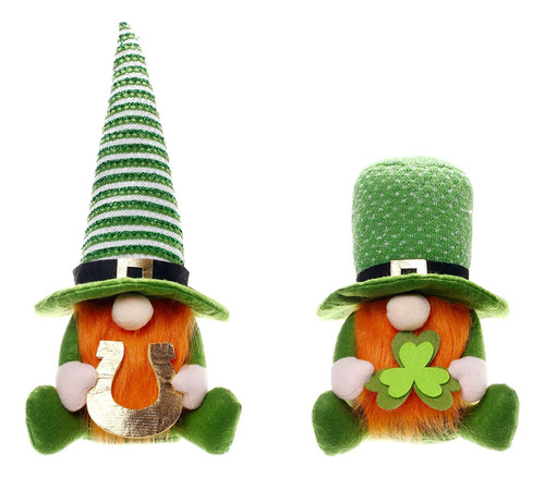 Muñeco De Duende Irlandés Verde Con Decoración Del Día De Sa
