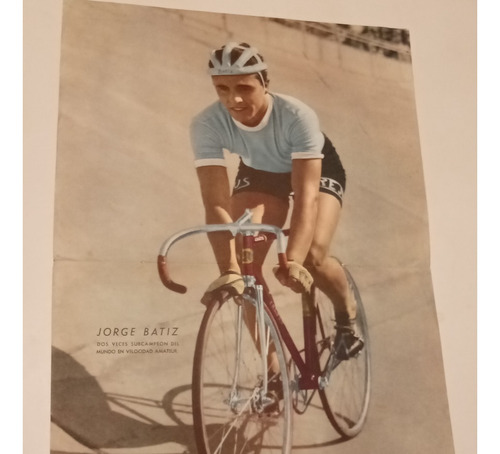 Jorge Batiz. Ciclismo (lamina El Grafico 1957)