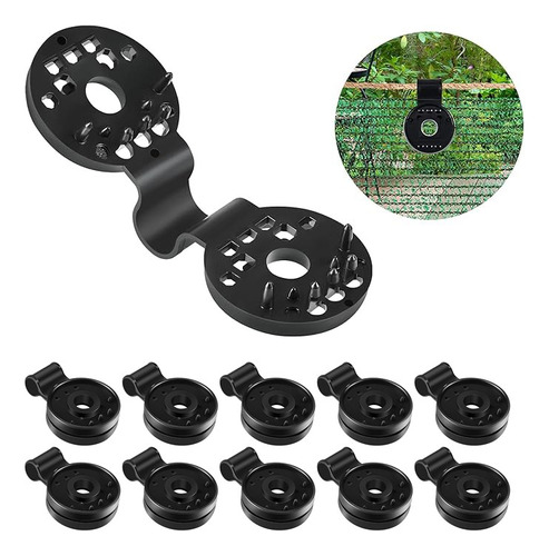 Set De 12 Clips De Pvc Para Malla Raschel Negro Qrubber