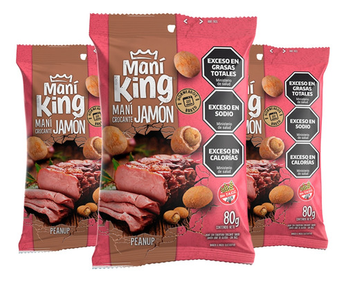 Pack X 3 Mani Crocante Japones Sabor Jamon Mani King X 80g